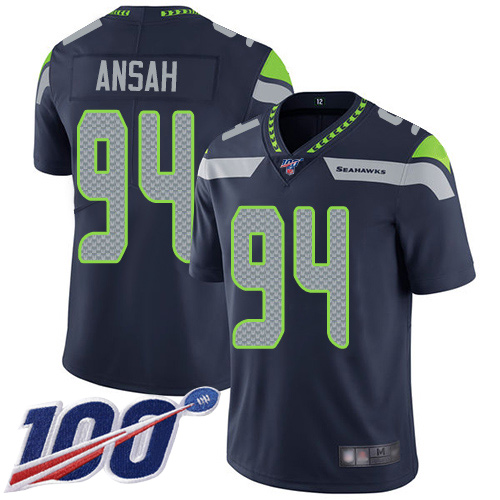 Seattle Seahawks Limited Navy Blue Men Ezekiel Ansah Home Jersey NFL Football #94 100th Season Vapor Untouchable->youth nfl jersey->Youth Jersey